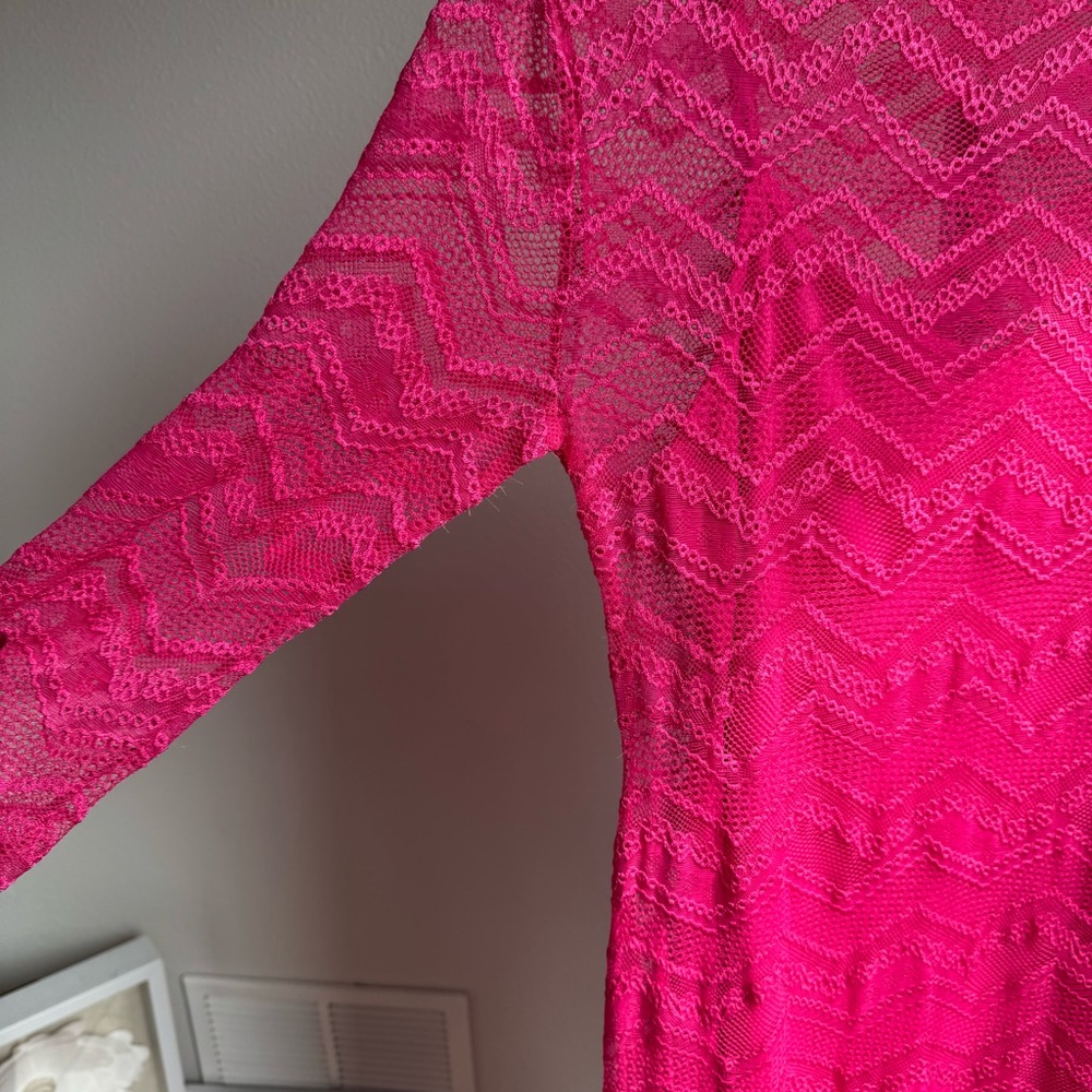 NWT STEVE MADDEN Vivienne Lace Midi Pink Dress Sz XS - Picture 7 of 10